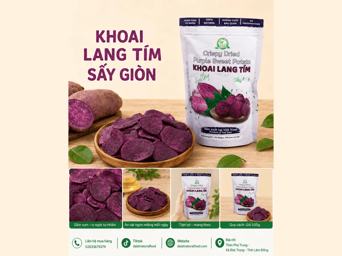 Khoai Lang Tím Sấy Giòn — ảnh 2